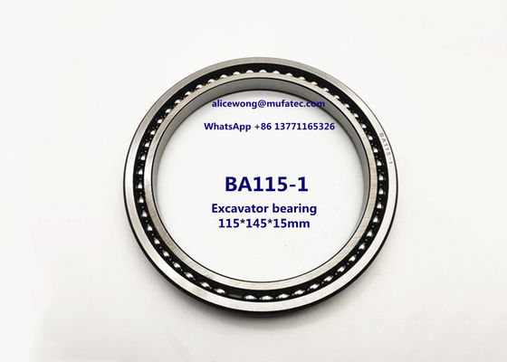 BA115-1 excavator bearing thin section angular contact ball bearing 115*145*15mm