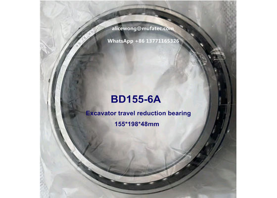 BD155-6A excavator bearing double row nylon cage angular contact ball bearing 155*198*48mm