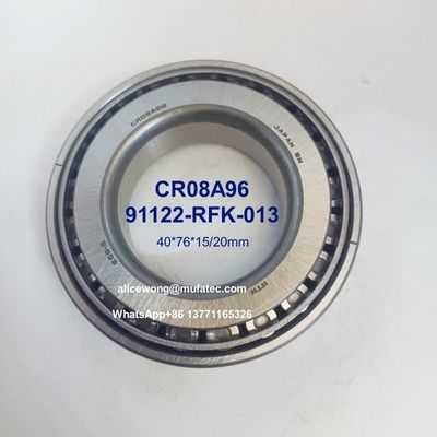 CR08A96 91122-RFK-013 40x76x15/20mm Inch Taper Roller Bearings for Honda Odyssey RB1 Differential 40x76x15/20mm